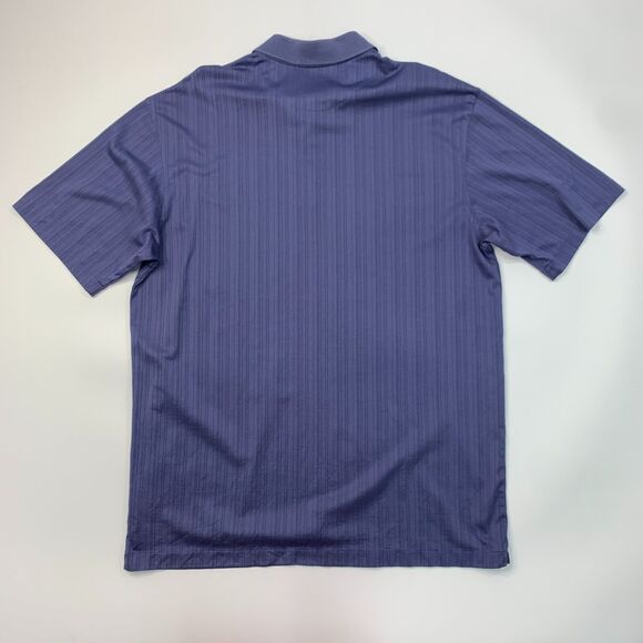 Nike Tiger Woods Polo Shirt Men XL Extra Large Purple Stripe Golf FitDry Victory - Picture 3 of 11